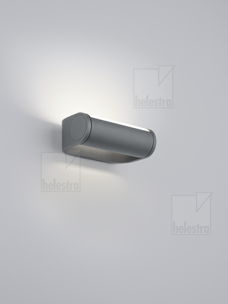 Helestra LUZ44  lampada a parete alluminio grafite