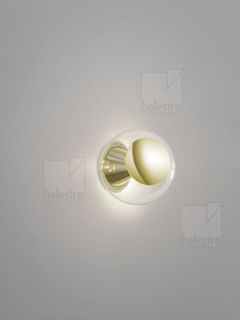Helestra PINO lampada da parete/soffitto alluminio ottone lucidato