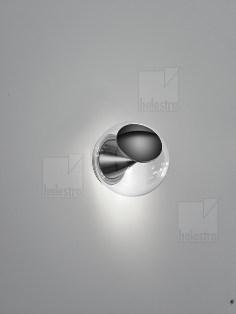 Helestra PINO lampada da parete/soffitto alluminio cromo nero