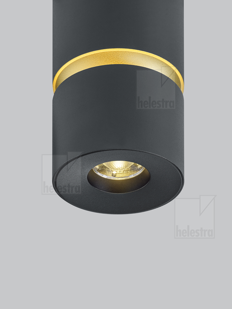 Helestra ROK  lampada soffitto alluminio nero - oro