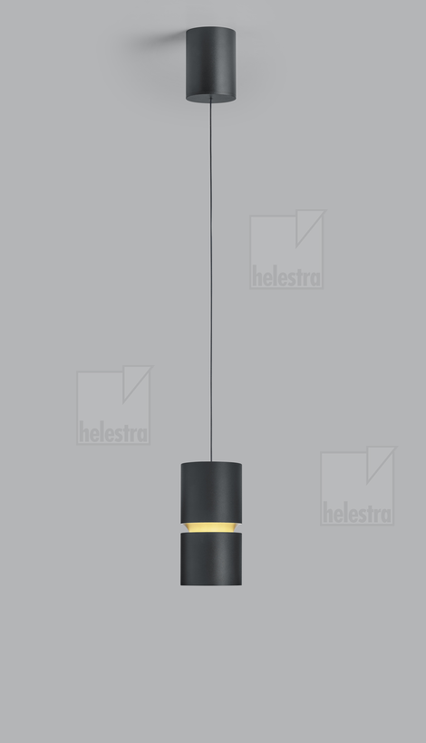 Helestra ROK  suspension lumineuse aluminium noir - or