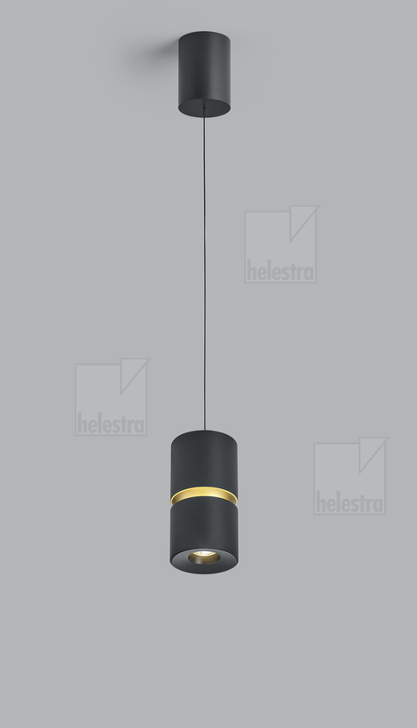 Helestra ROK  suspension lumineuse aluminium noir - or